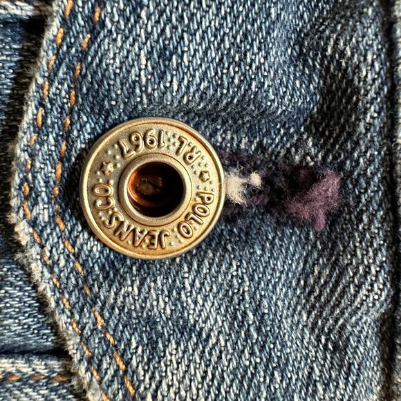 Vintage Y2K Ralph Lauren Polo Jeans Co Black Tag Denim Jacket XL Festival Travel - Picture 11 of 14